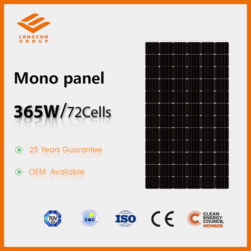 Monokristallijn zonnepaneel 365W voor thuis