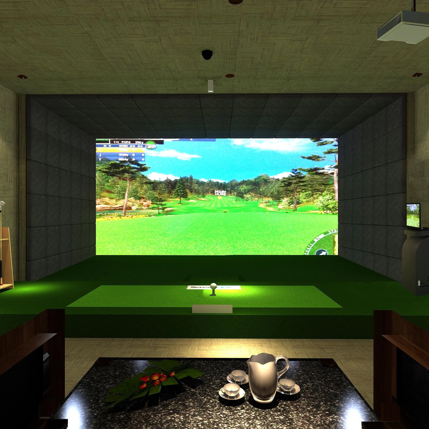 9'*10' Golf impact scherm/simulator projectiescherm