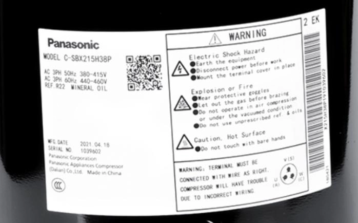 17700W Panasonic Airco hermetische commerciële scrollcompressoren