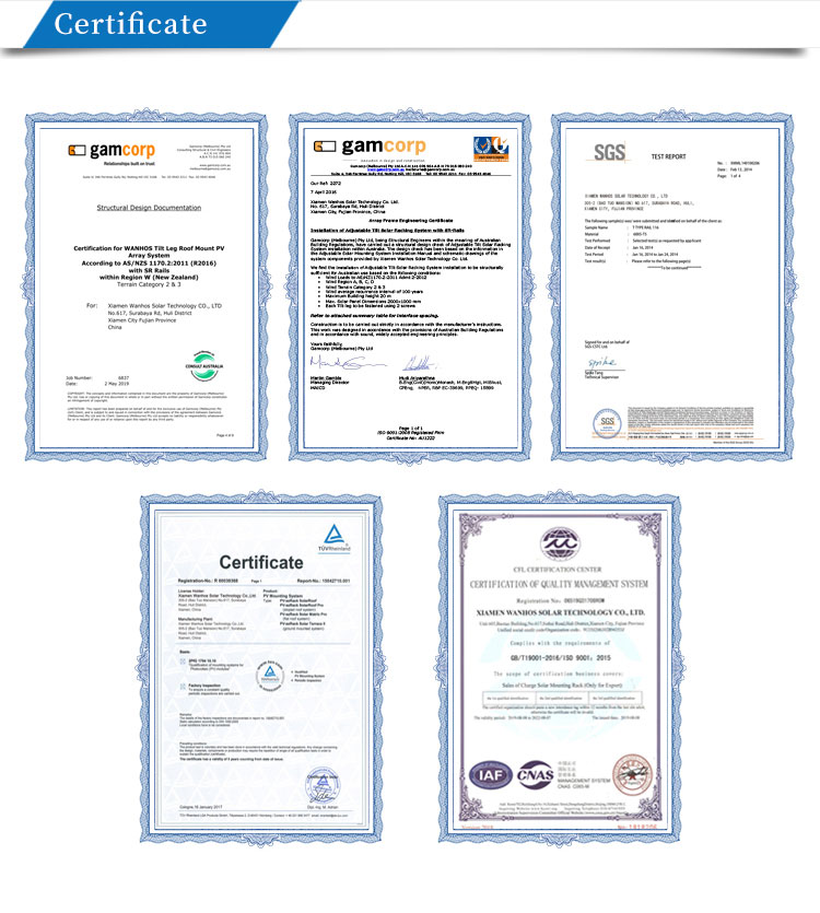 Solar Panel Rails Certificate