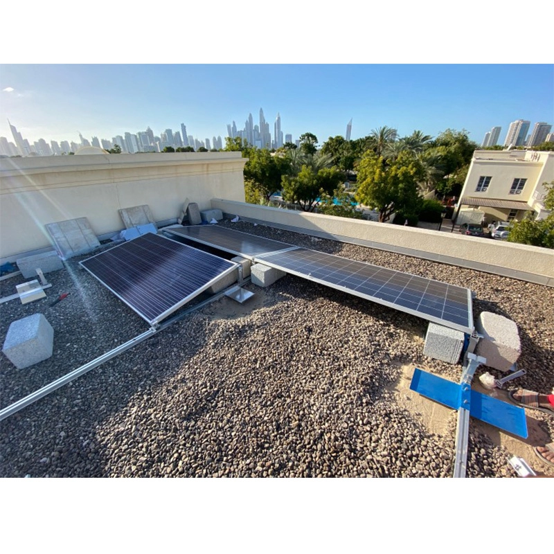 Systeem met geballast plat dak op zonne-energie