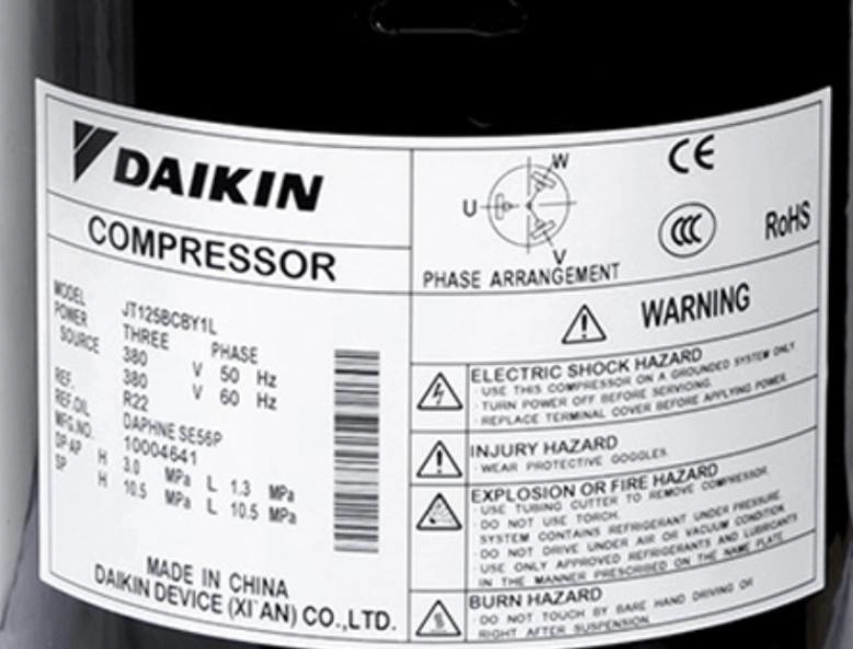 R22 29000BTU 3HP Daikin commerciële scrollcompressoren