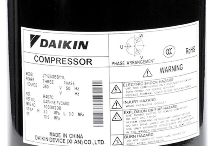 R407C 3HP Daikin commerciële scrollcompressoren