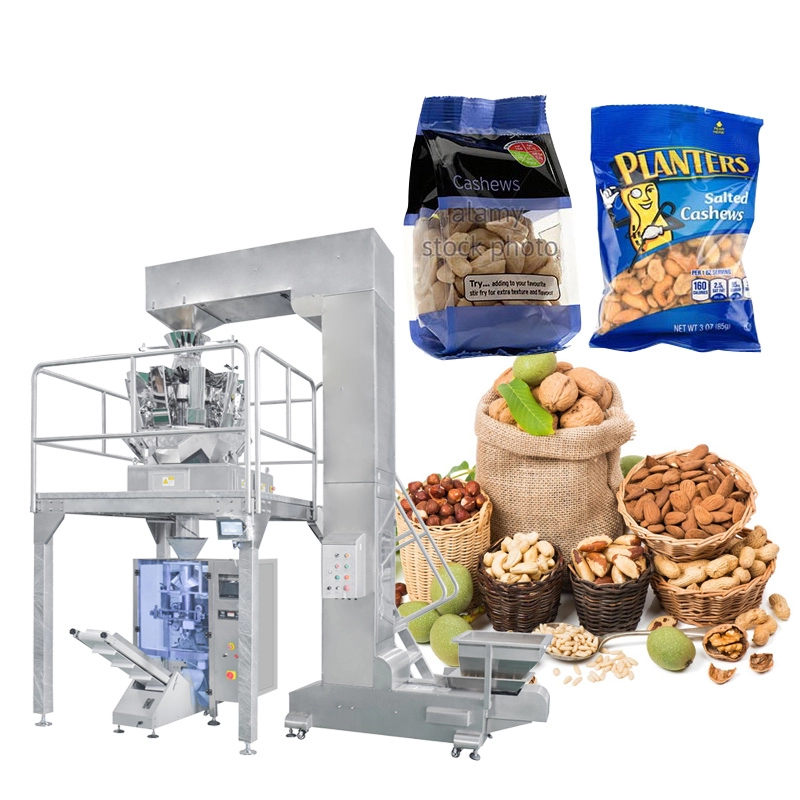 Multiheadweger Hoge snelheid notenchips popcorn gedroogde garnalen Gepofte voedselverpakkingsmachine
