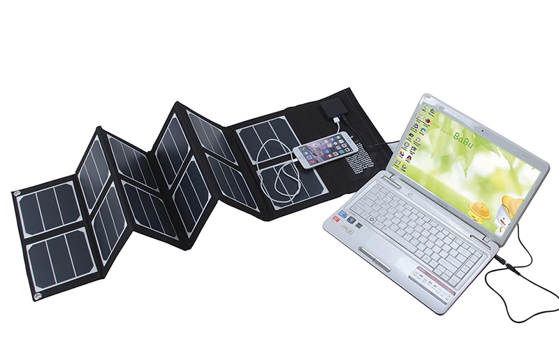 40W sunpower zonnepaneel draagbare zonnelader voor laptop en mobiele telefoon;