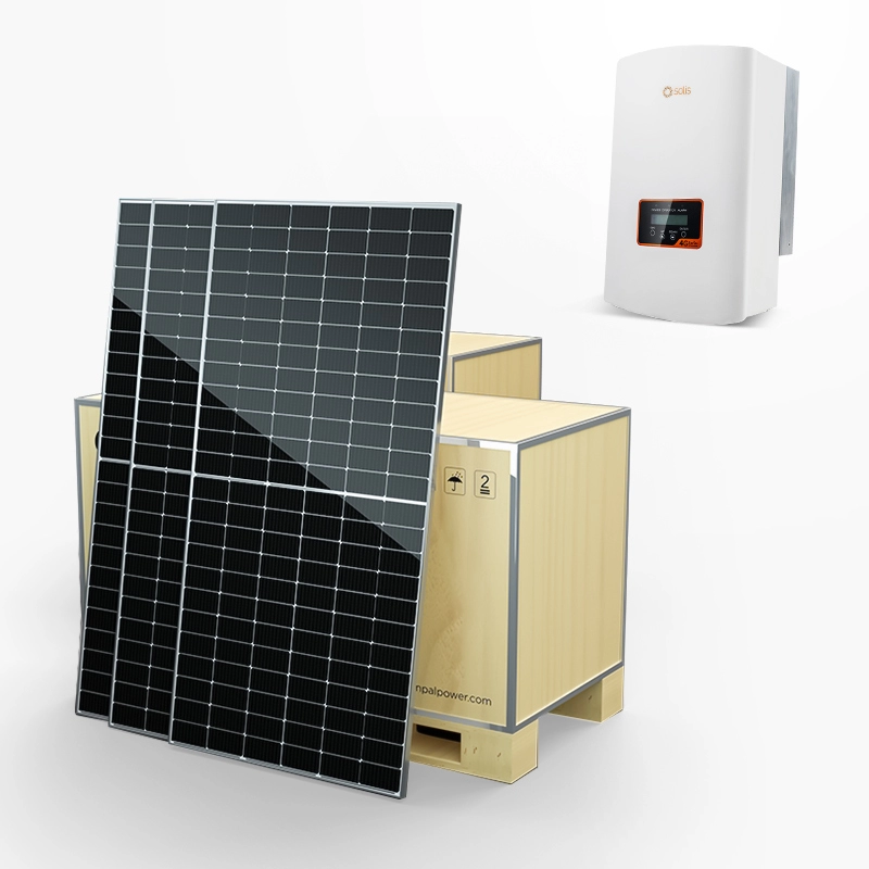 Op raster zonne-energie-energiesysteem voor thuis- en fabrieksgebruik