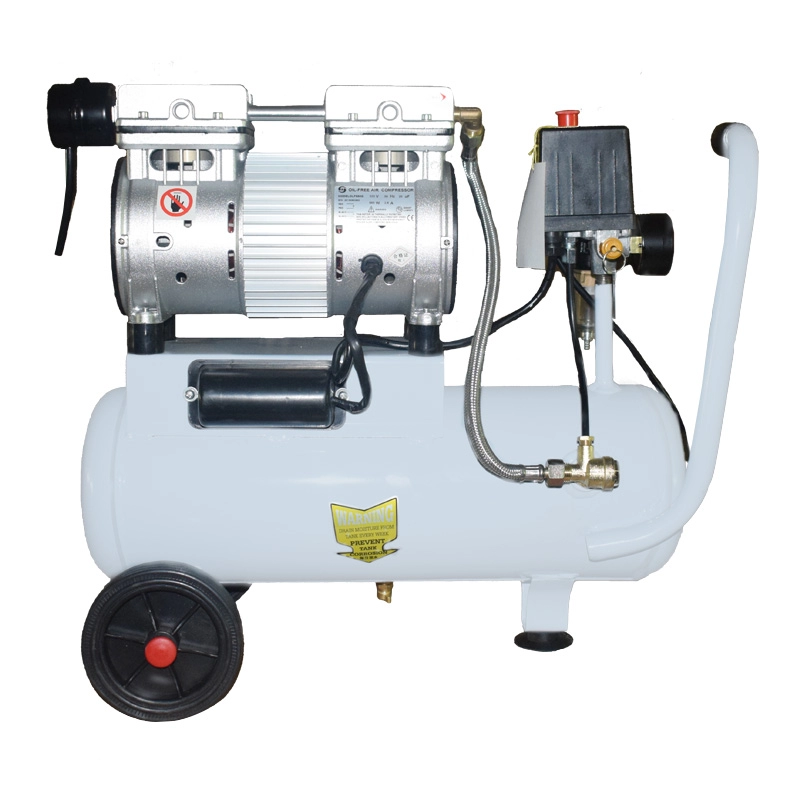 Mini draagbare 0,55 kW elektrische stille olievrije luchtcompressor