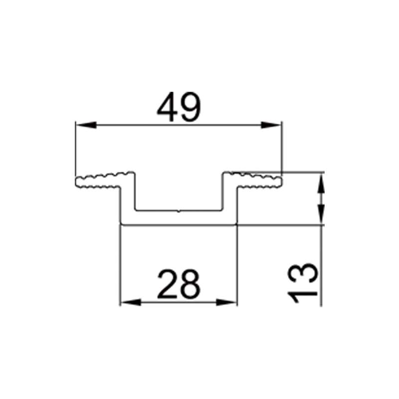 28 mm spacer U-vorm zonne-middenklem