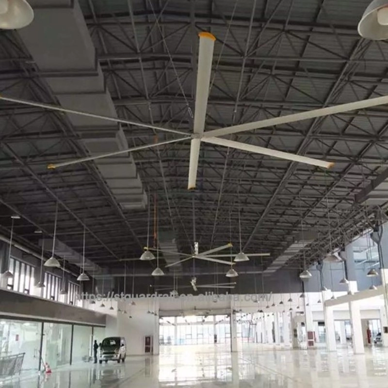 Industriële HVLS-ventilator met hoog volume met lage snelheid met grote bladen BLDC-plafondventilator van Aerometal
