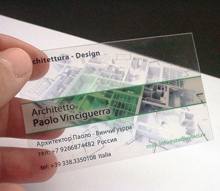 Transparant PVC-visitekaartje in full colour bedrukking