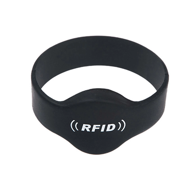 Aangepaste OEM RFID TK4100 zwarte siliconen armband voor evenementen