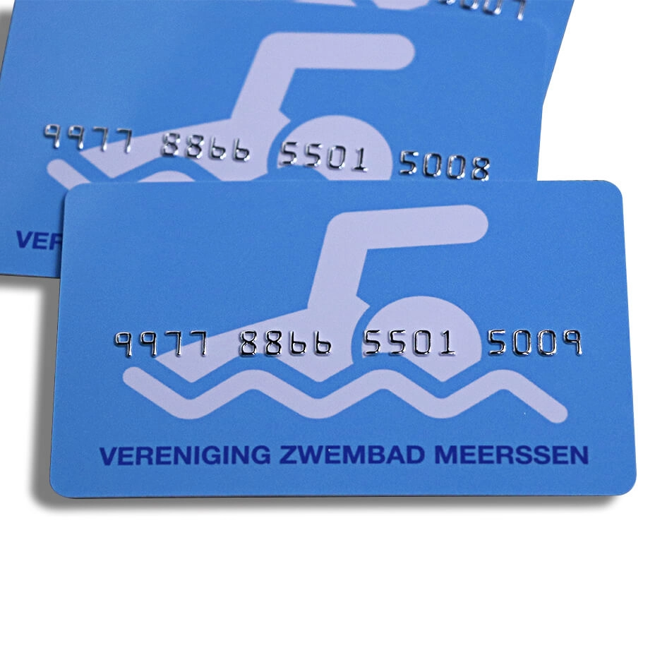 13,56 MHz RFID FM08 PVC-klantenkaarten met reliëfnummering