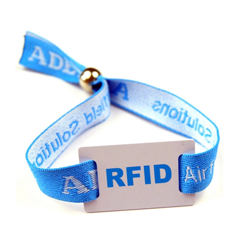 13,56 Mhz Stof RFID FM08 Geweven Evenementen Polsbandje