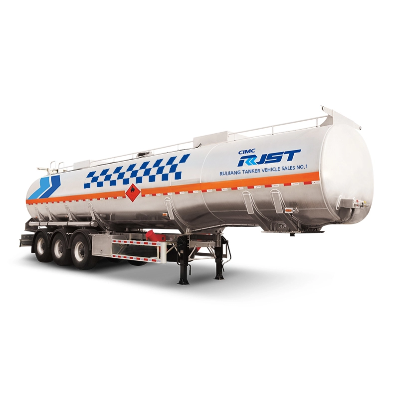 Aluminium zonder hulpbalk vloeistoftank oplegger - CIMC RJST Vloeibare vrachtwagen
