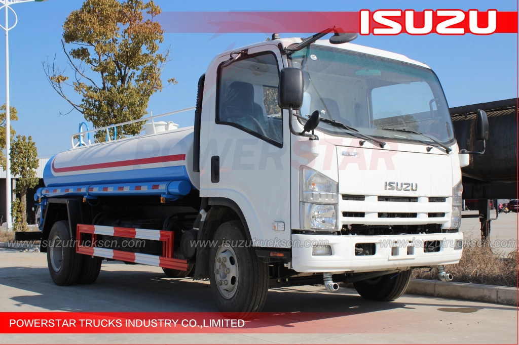 Japanse Myanmar 7000L 8000L ELF Isuzu drenken tankwagen straat sprinkler vrachtwagen