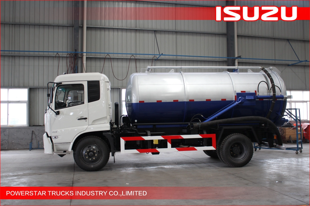 10.000 liter Ecuador aangepaste Isuzu merk slib tankwagens