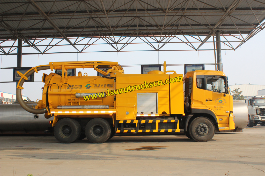 15000Liter Algeria Isuzu 6x4 Combined Sewer Jetting Vacuum Truck