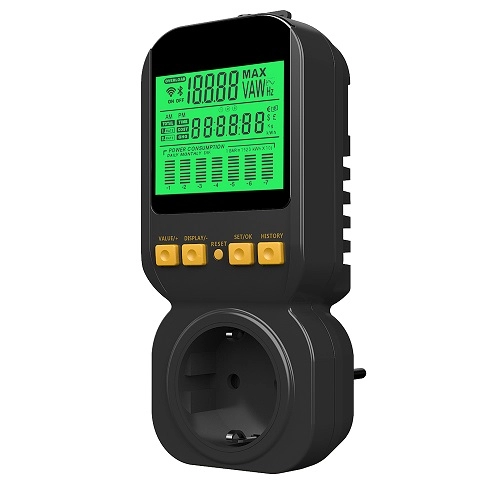 Hoge Nauwkeurigheid Watt Meter Power Analyzer Zwarte Elektriciteit Gebruik Monitor Plug