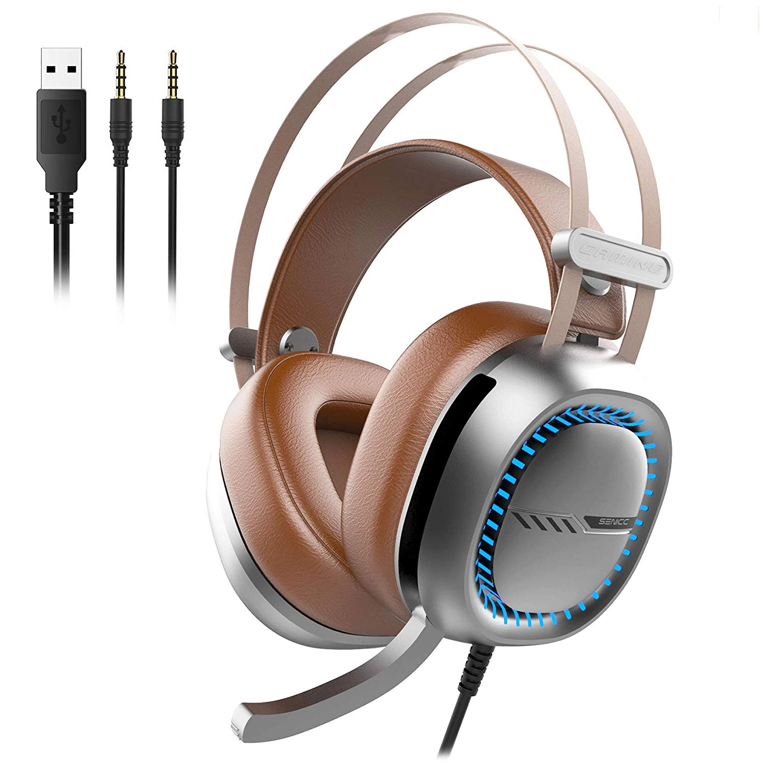 Somic W245 stereo gaming-headset 40 mm luidspreker 3,5 mm + USB-stekker groot oorkussen met LED-licht OEM / ODM