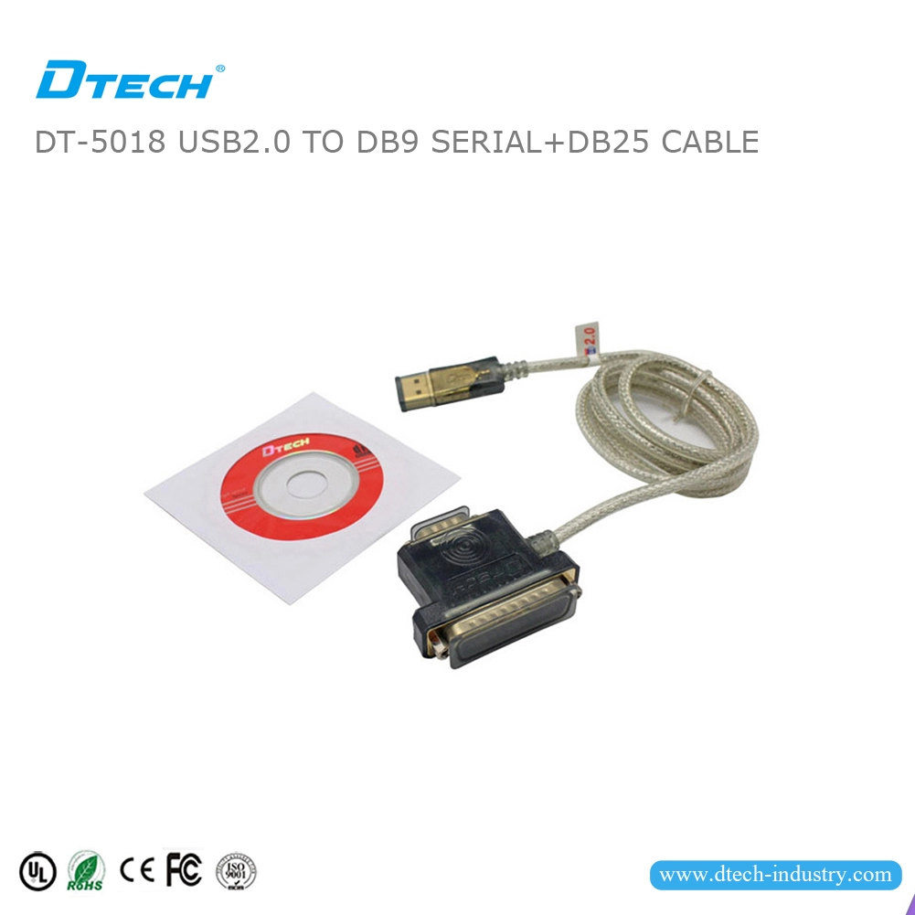 DTECH DT-5018 USB 2.0 naar RS232 DB9 en DB25 Adapterkabel