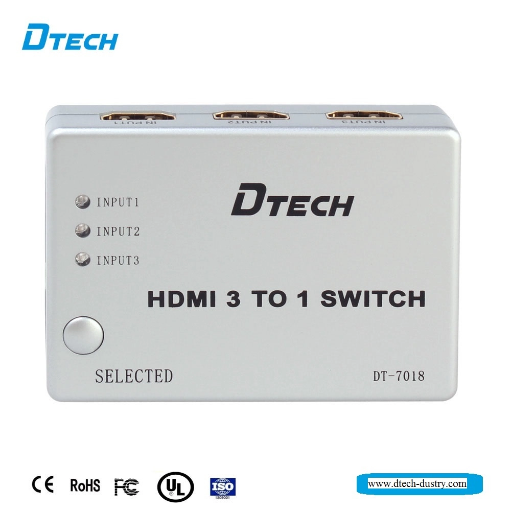 DTECH DT-7018 3 in 1 uit HDMI-SCHAKELAAR ondersteunt 1080p en 3D