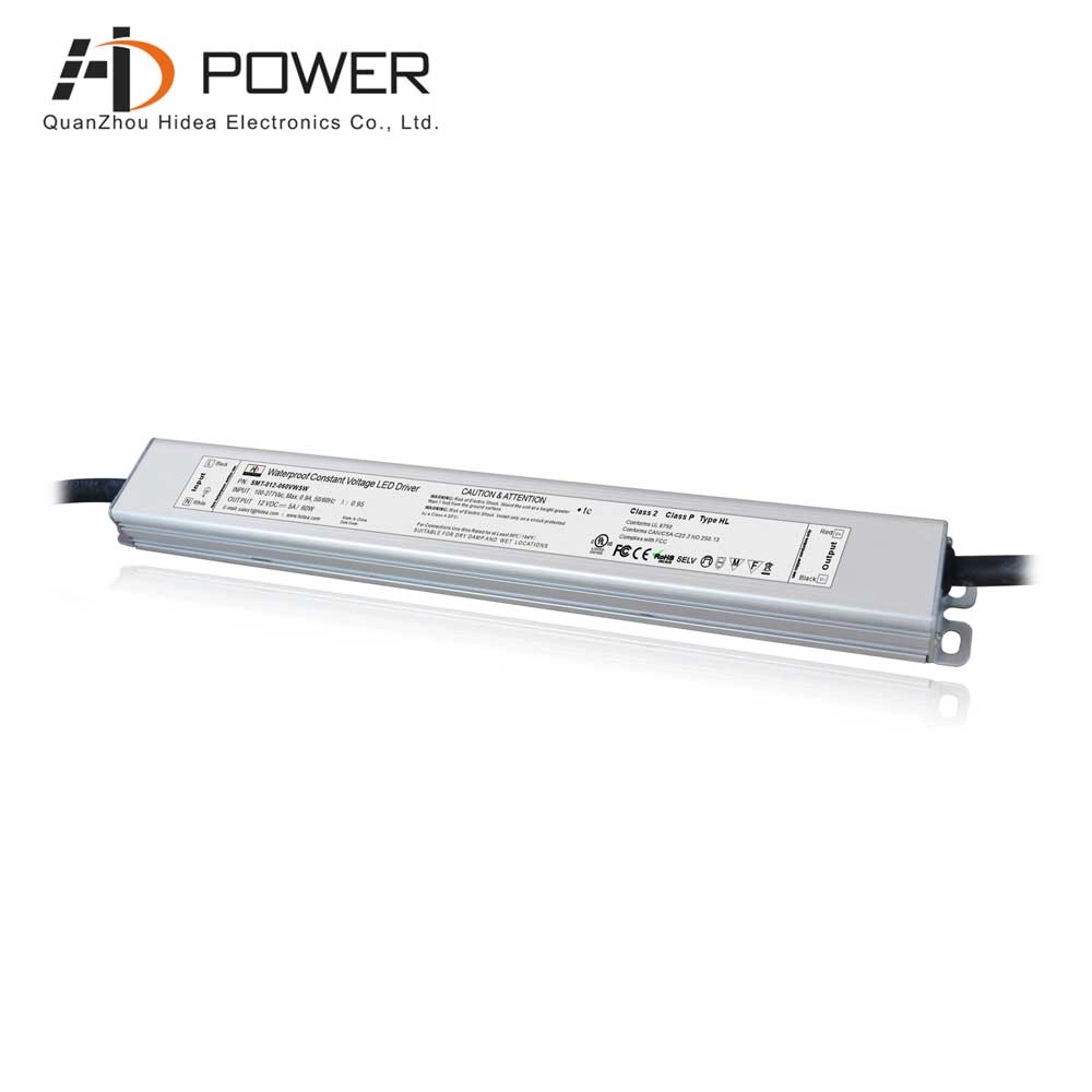 UL gecertificeerd constant voltage led driver 12v 60w waterdicht niet dimmend type;