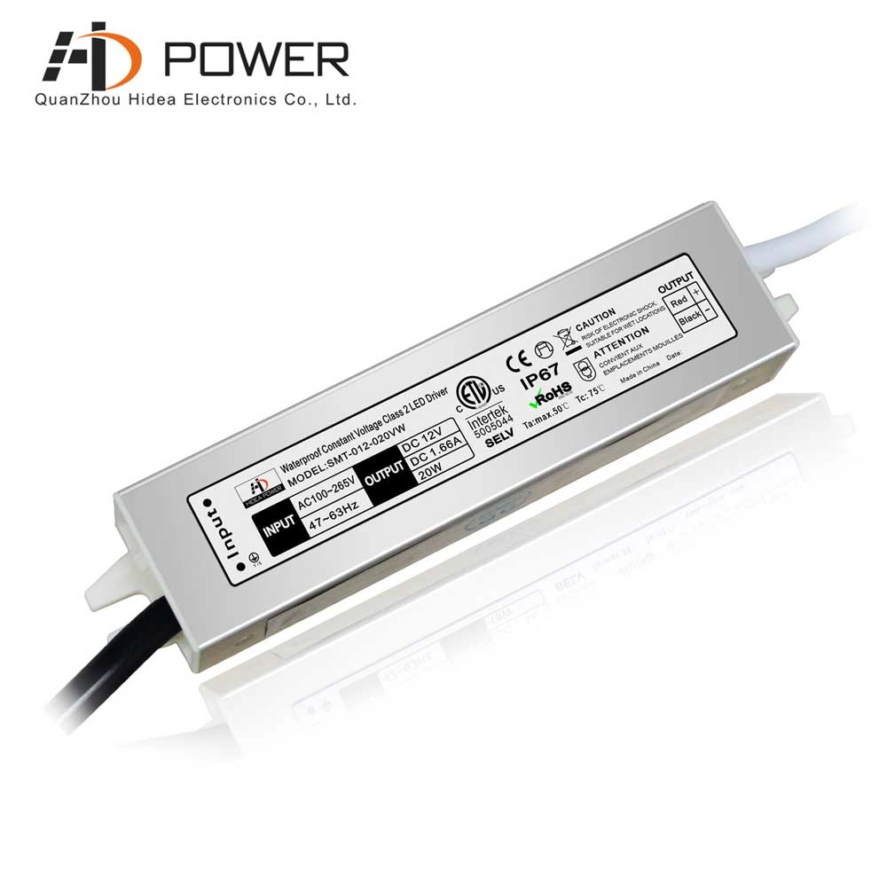 12v waterdichte led-voeding IP67 20w led-lichtdrivers
