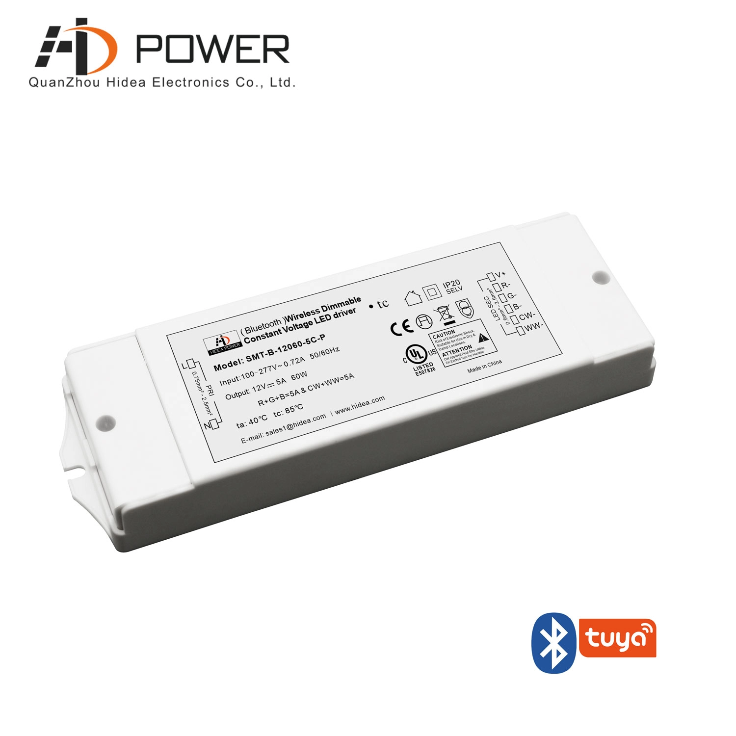 UL CE Bluetooth IP20 dimmende led driver 60w draadloos