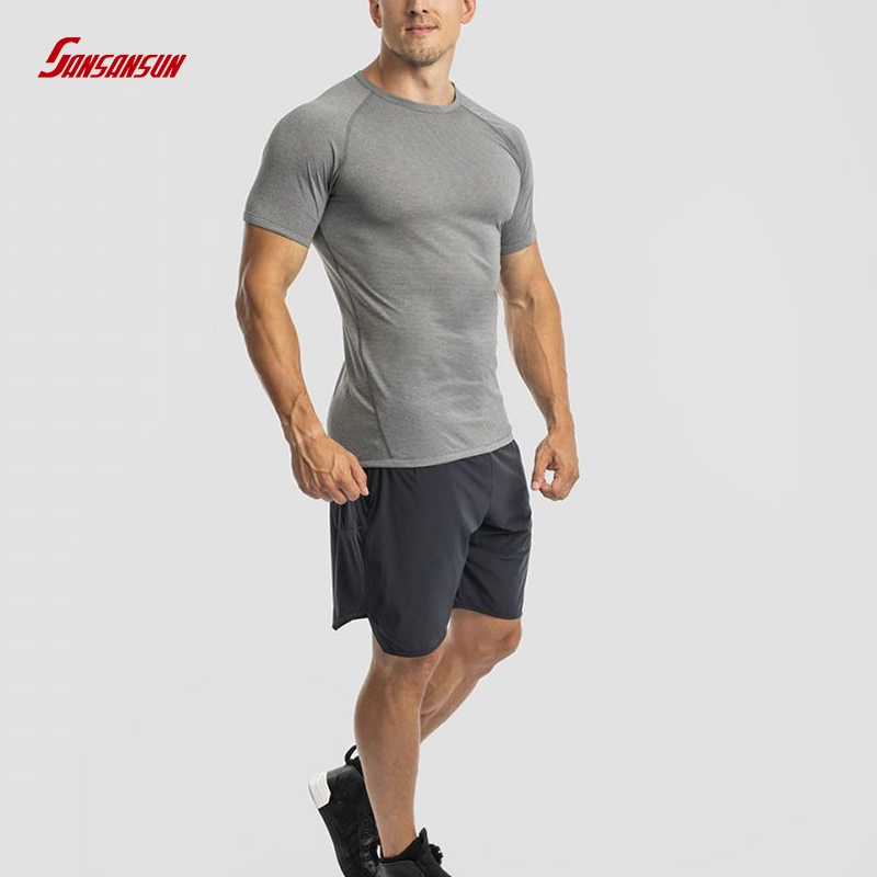 Mannen Professionele Sport Stof Fitness Strakke Gym Shirts
