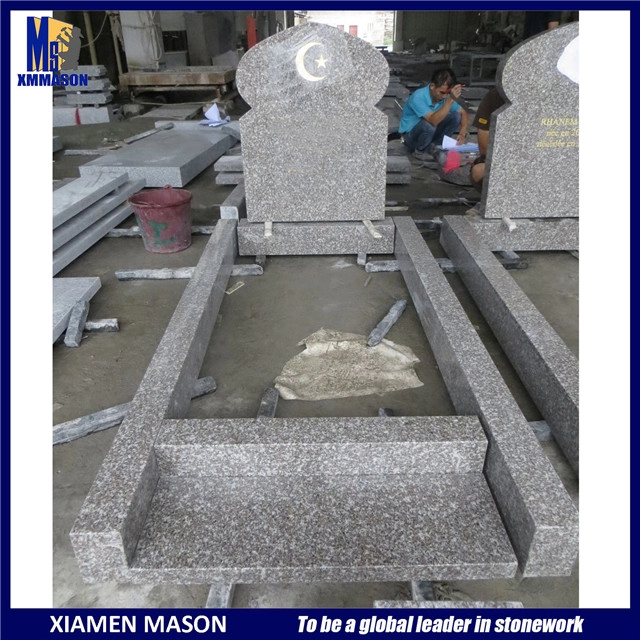 Islamitische grafsteen graniet G664 met goud geschuurd