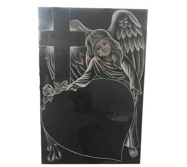 European Cross Monument Black Granite