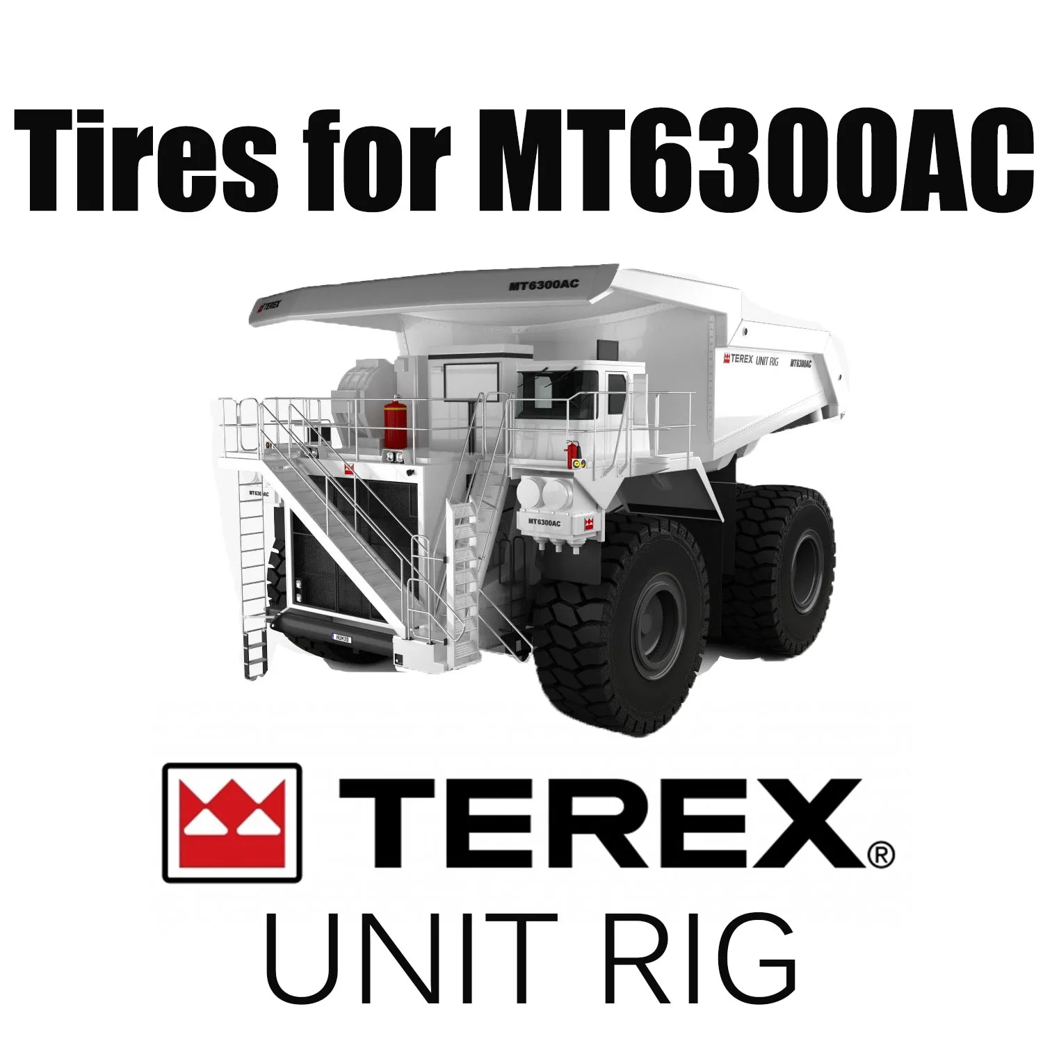 UNIT RIG MT6300AC dumptrucks uitgerust met gigantische 59/80R63 off-the-road banden
