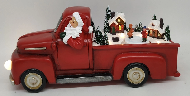 LED-auto van de kerstman met bewegende rond de kinderen