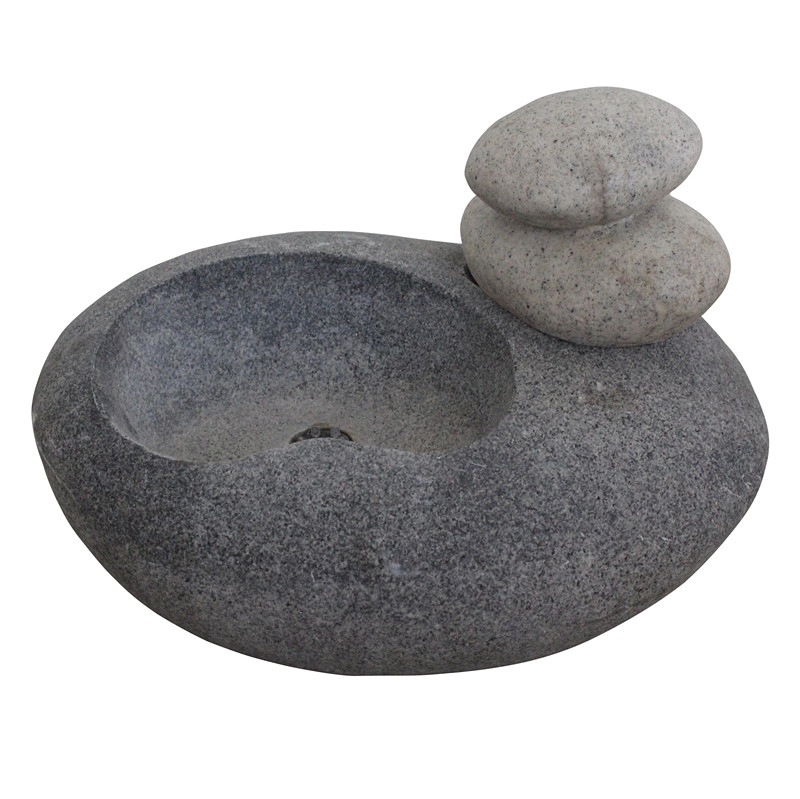 Binnen- en buitentuin Twin Pebble Stone in ovale waterfonteinen