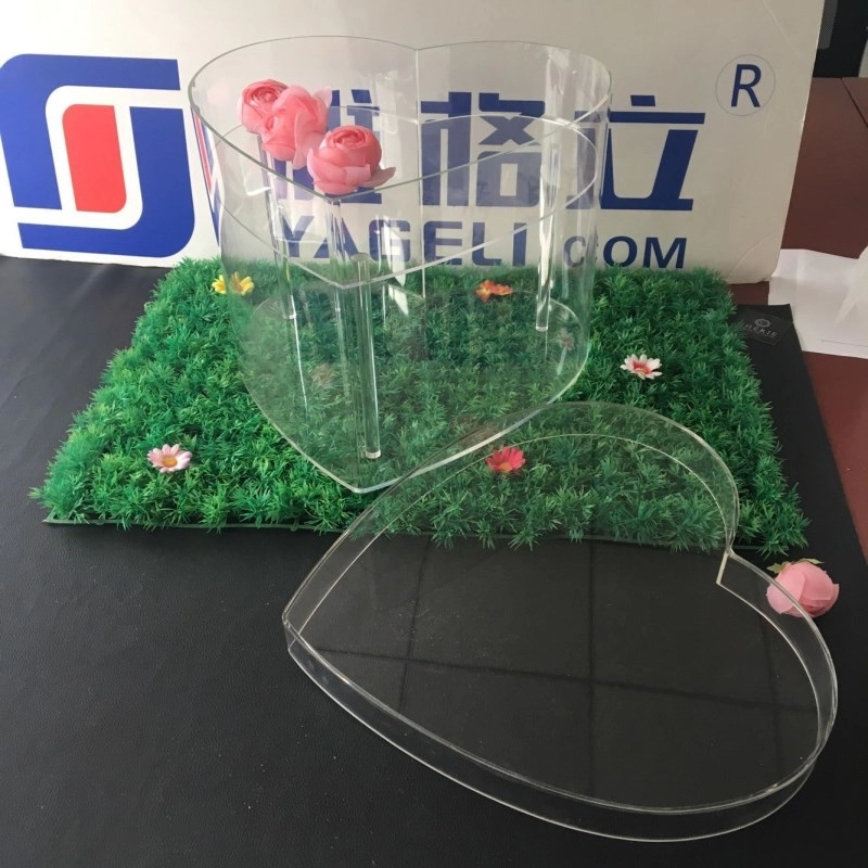 Transparante hartvormige bloemverpakking van acryl