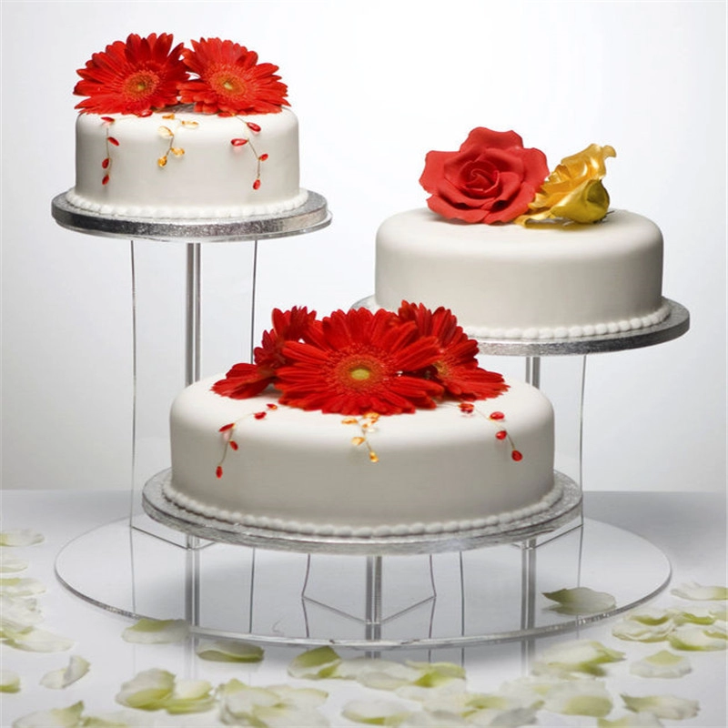 3-laags doorzichtige acryl cake-displaystandaard