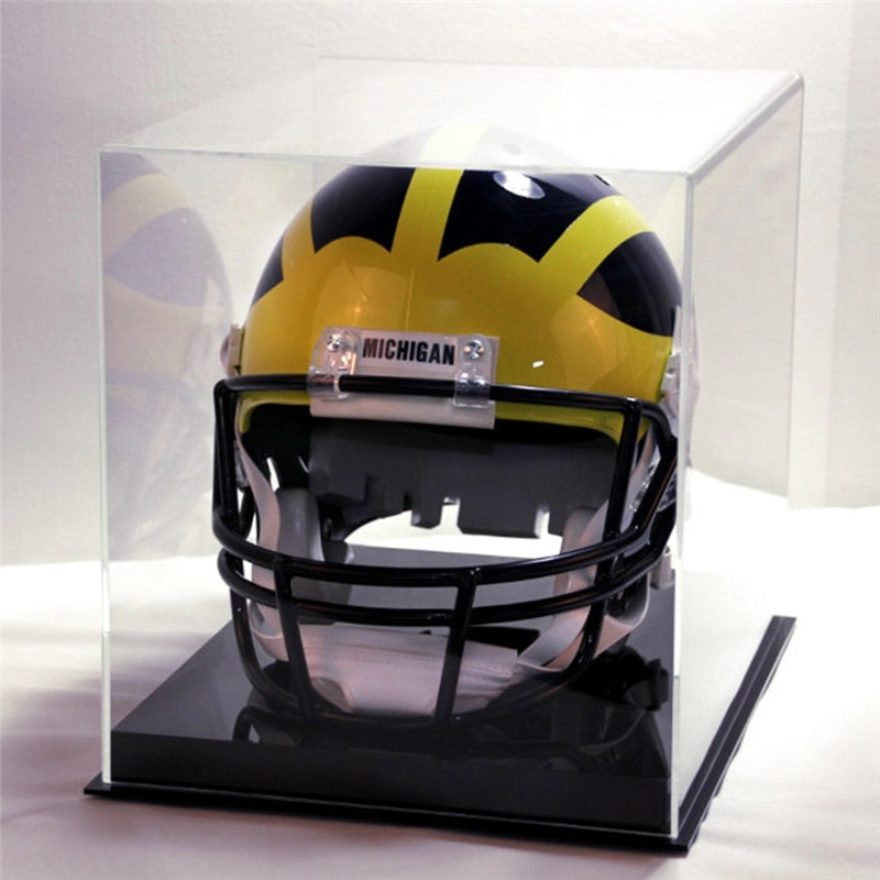 Aangepaste handgemaakte hoge transparante acryl helm display box