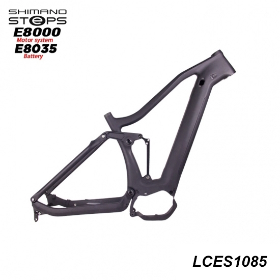 Full suspension Enduro ebike frameset geschikt voor Shimano mid-drive motor