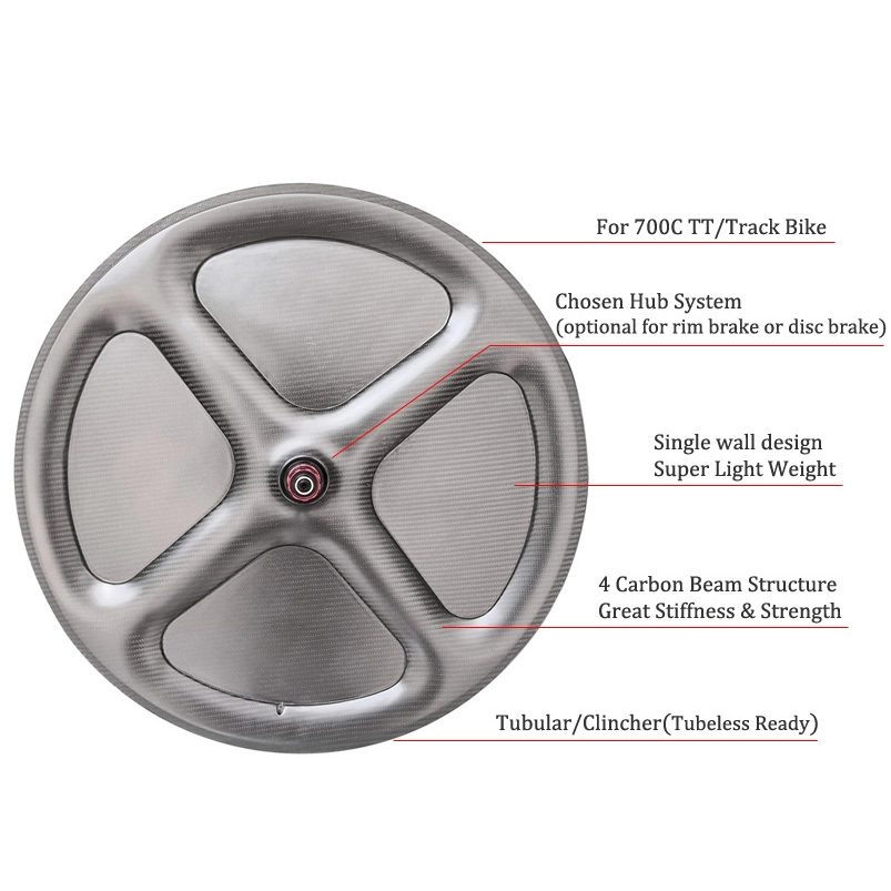 LightCarbon Lichtste Full Disc Carbon wiel TT en baanfietswielen
