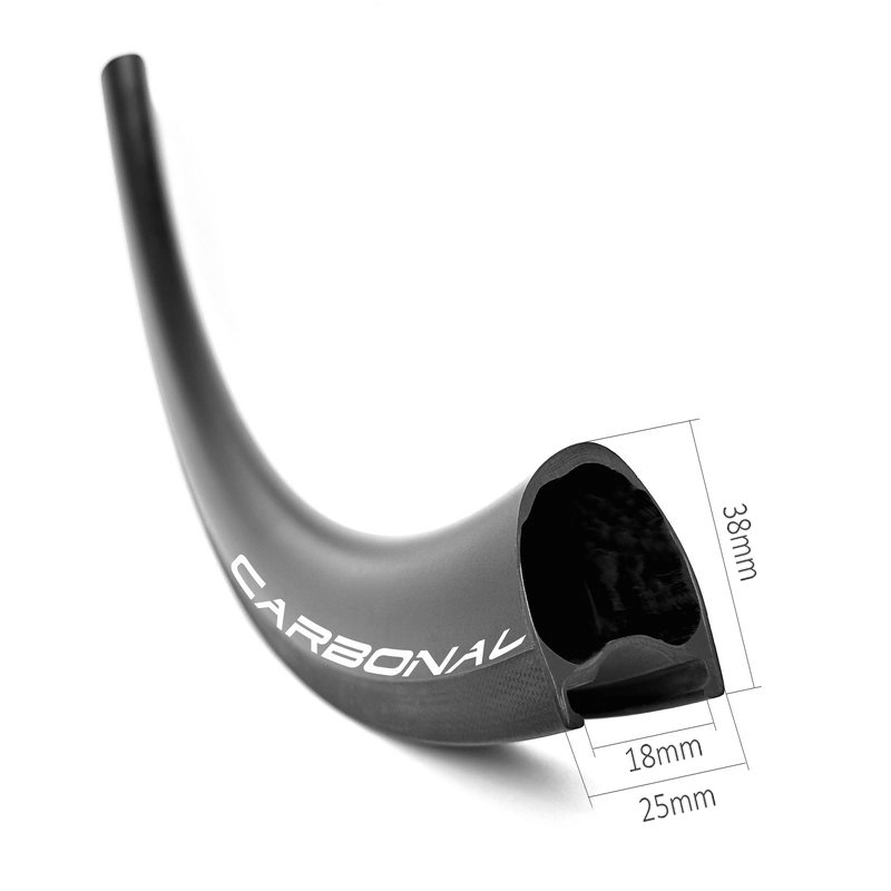 Asymmetrische 38 mm hoge temperatuur carbon velg voor racefietswielen;