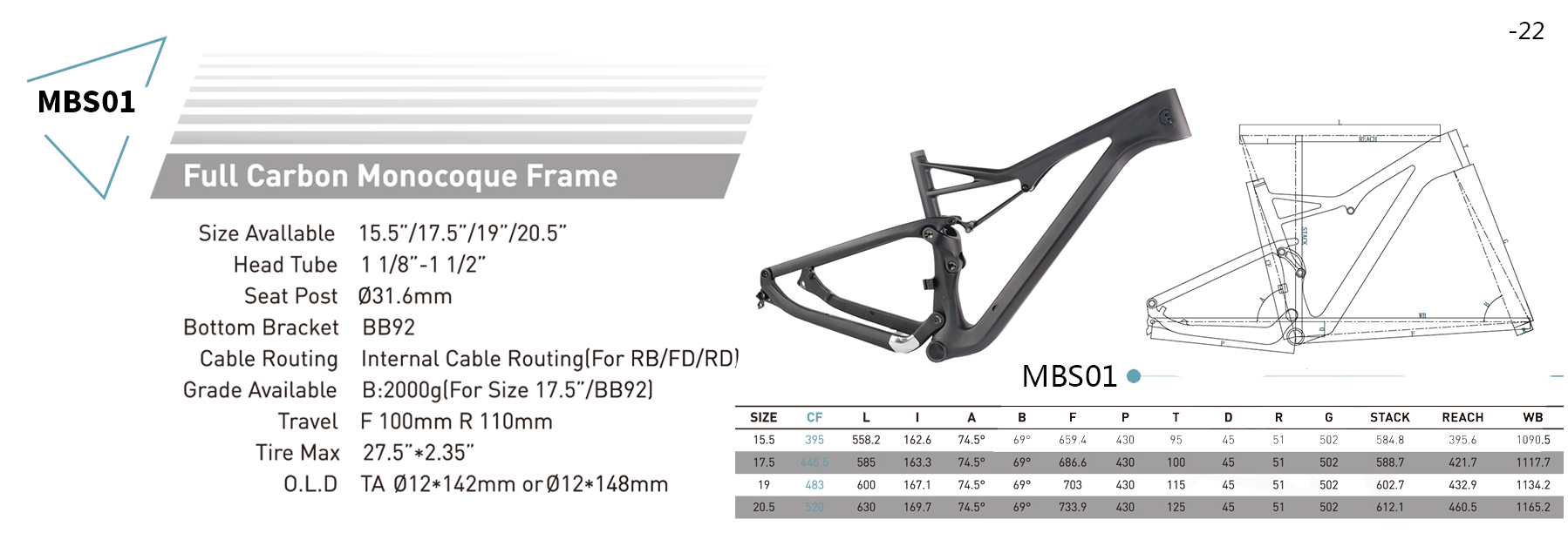 650b mtb-frame
