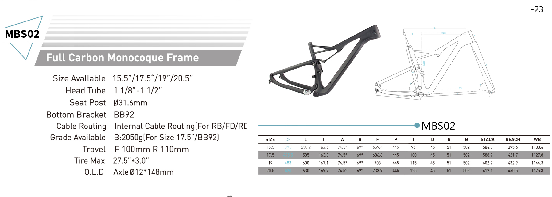 mountainbikeframe van koolstofvezel