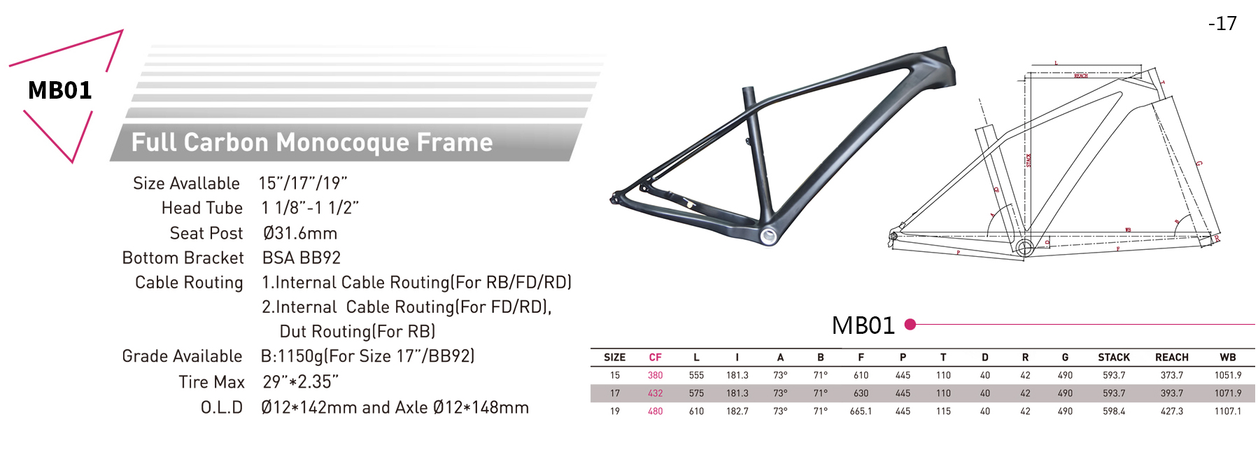 koolstof 29er-frame