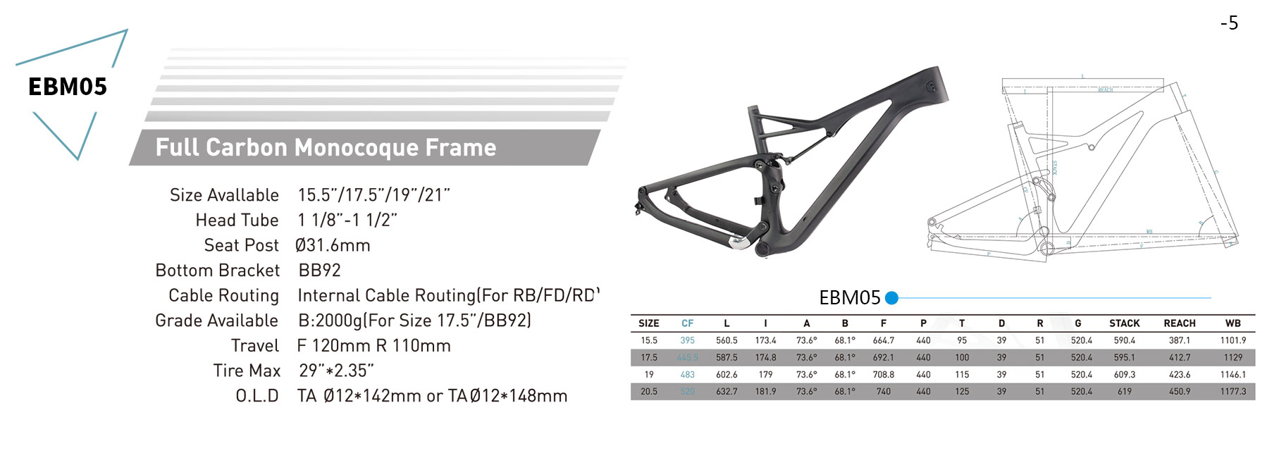 framesets met carbon vering