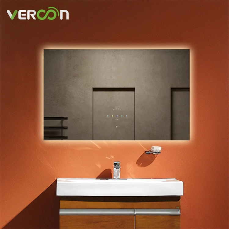 Wandhangende grote douchespiegel Instelbare helderheid Slimme LED-badkamerspiegel met touchscreen