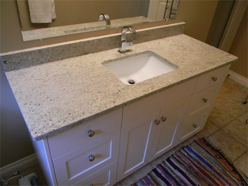 Kashmir White Granite Prefab Kitchen Countertops Vanity Island