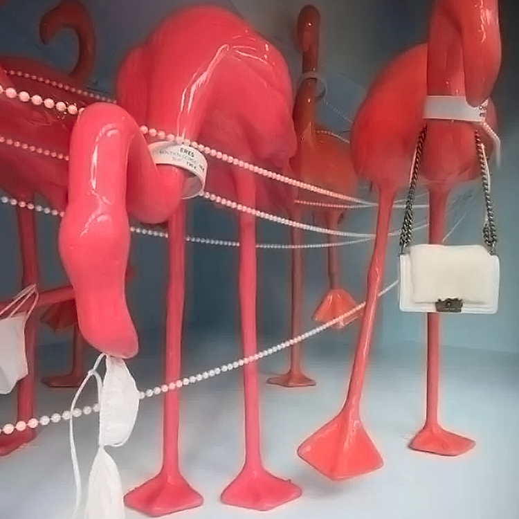 fake flamingo decoration