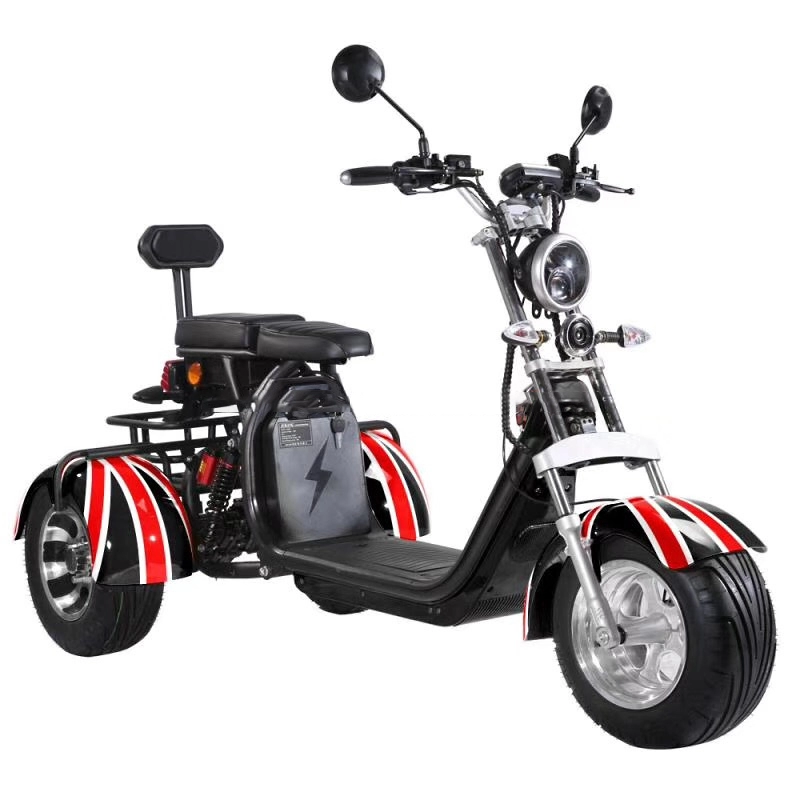 3 wielen 45kmh max snelheid Elektrische citycoco 60v 1500w citycoco elektrische scooter met dikke band