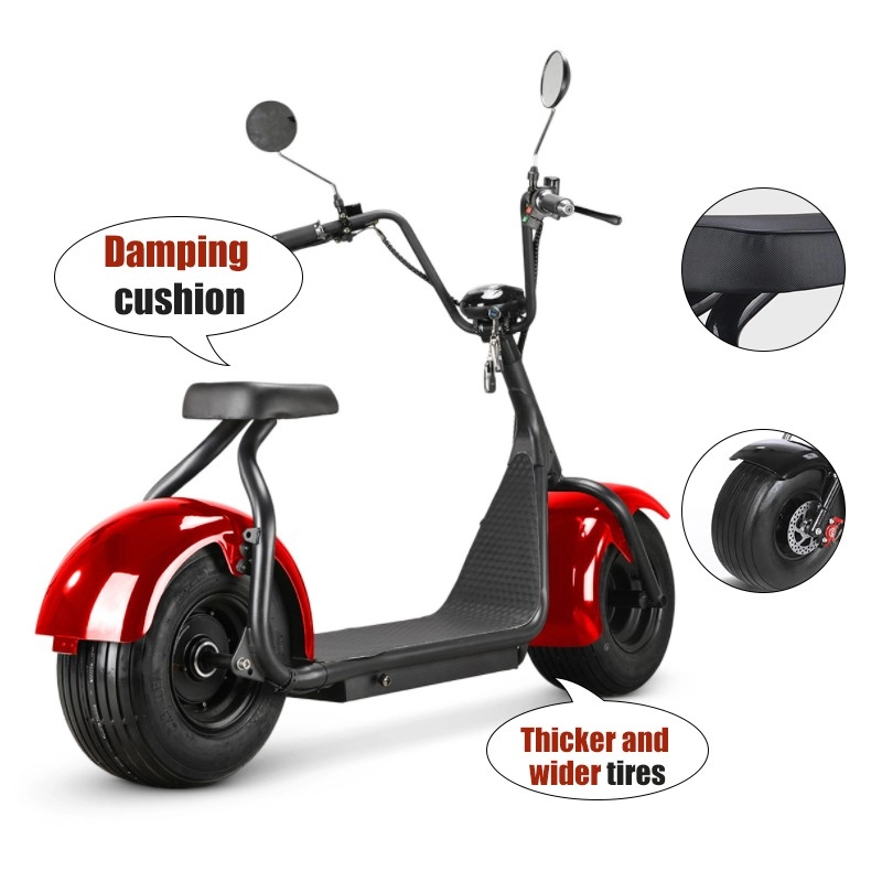 1500W CE Fat Tire volwassen elektrische Citycoco-scooter met lithium-ionbatterij