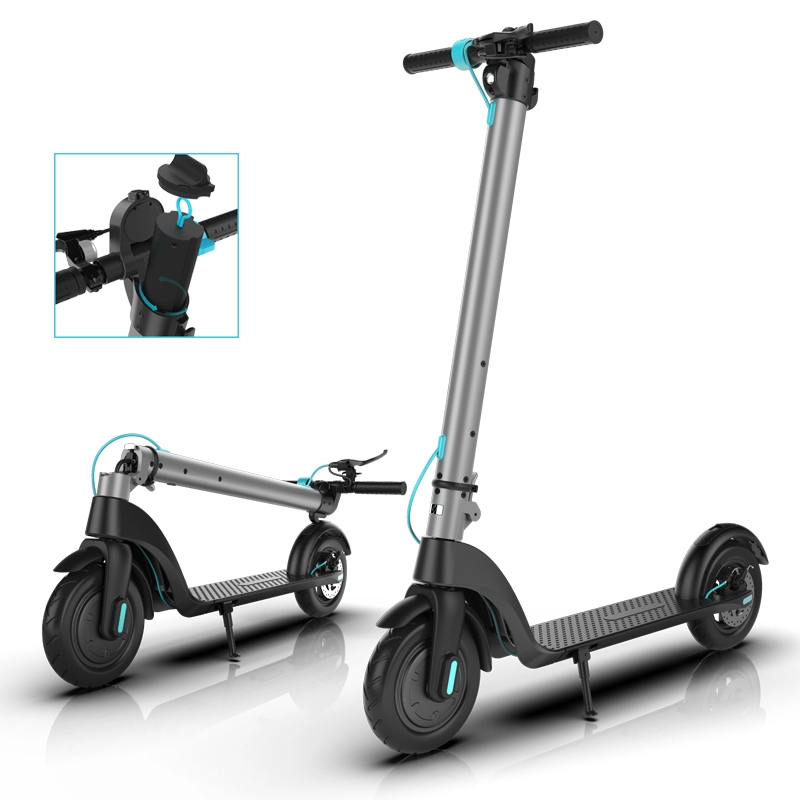 Draagbare 350W 10 inch lichtgewicht kick LCD opvouwbare elektrische scooter